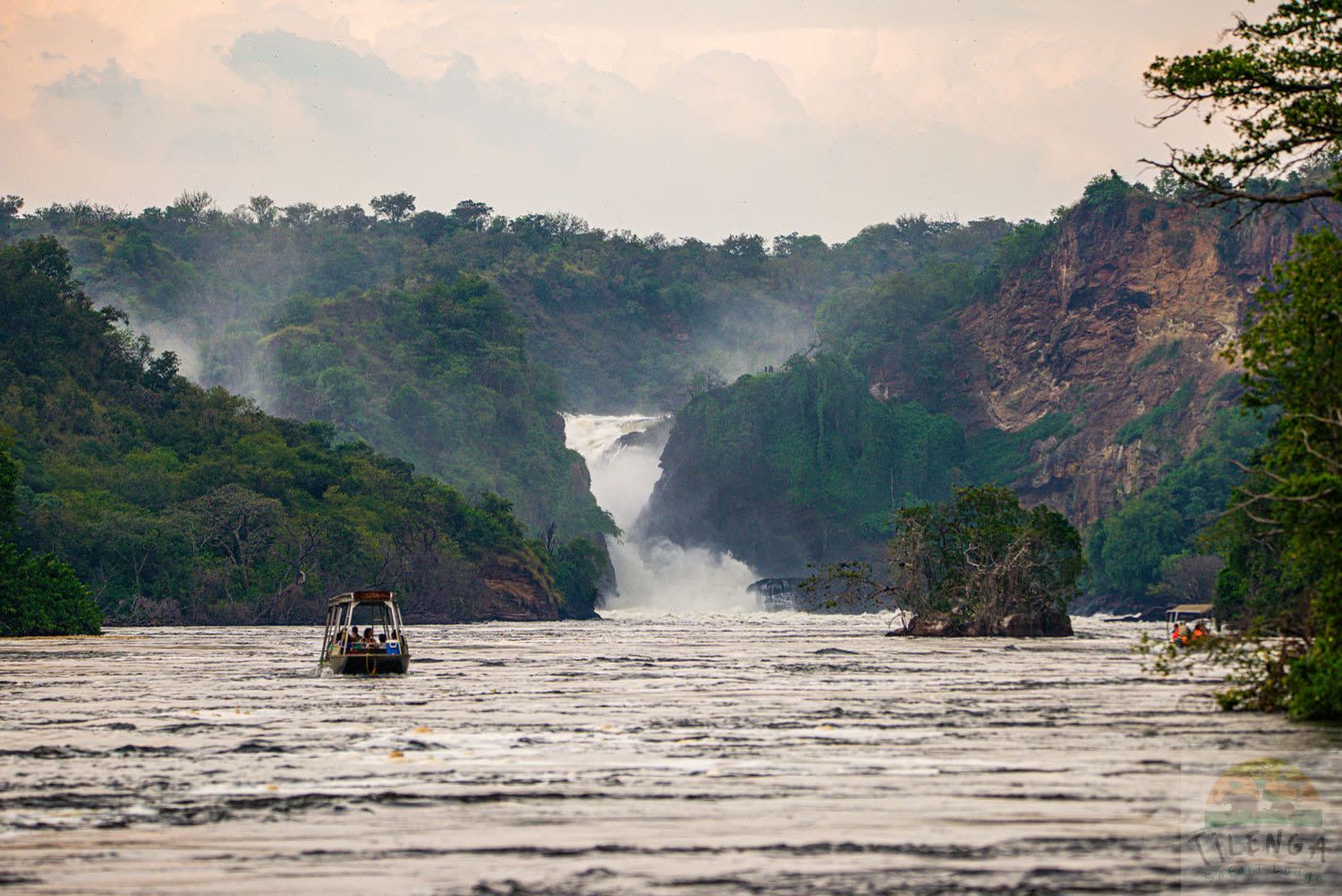A launch boat below the Murchison Falls gorge