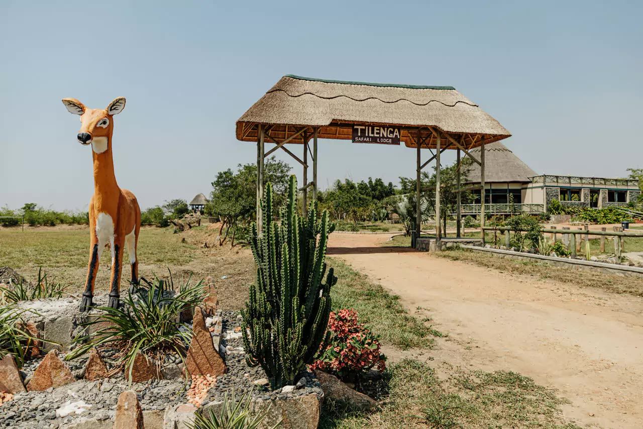 The Tilenga Safari Lodge entrance gate