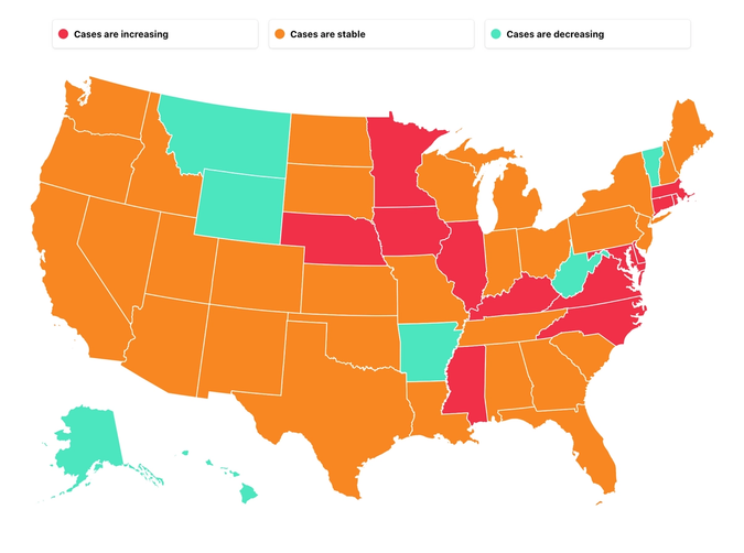 Status of the pandemic in all fifty states.