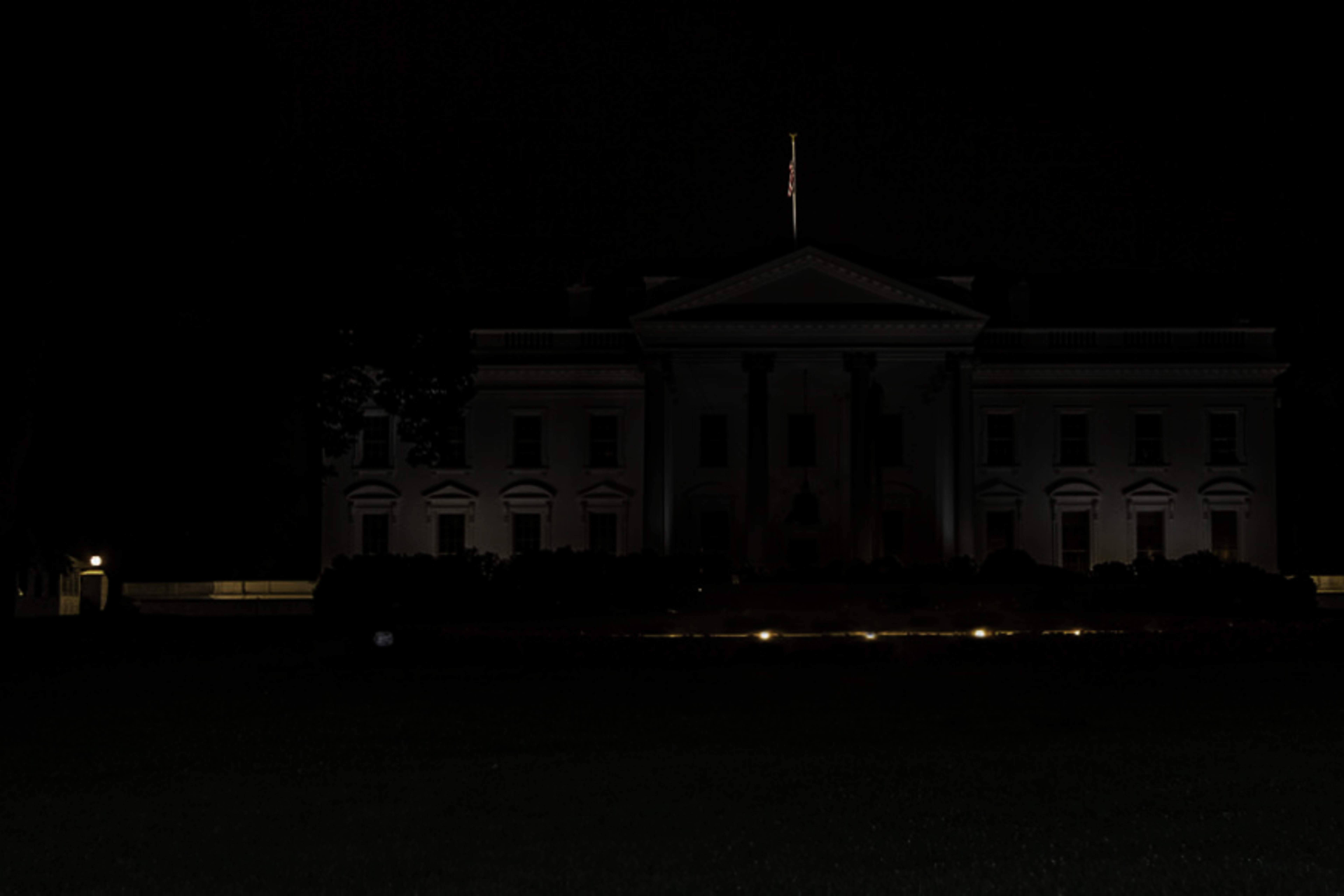 The White House in complete darkness