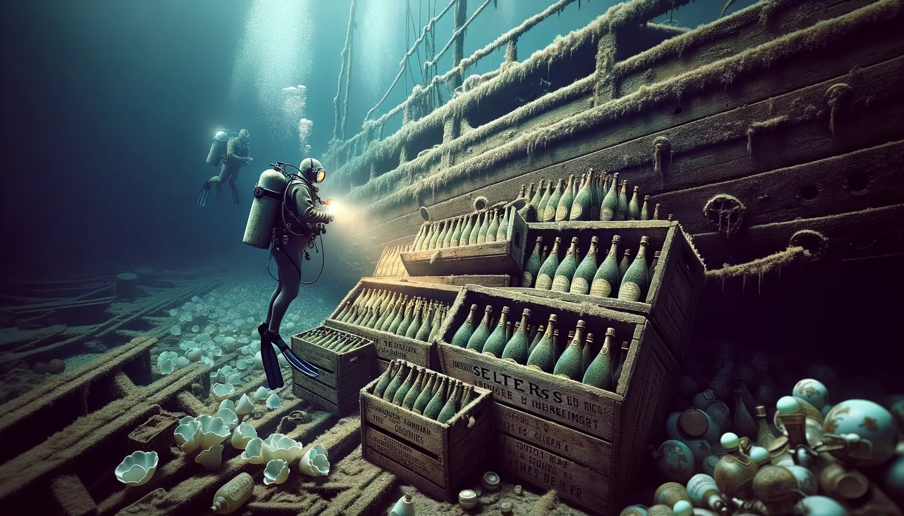 Uncovering the Treasures of a 19th Century Shipwreck Full of Champagne