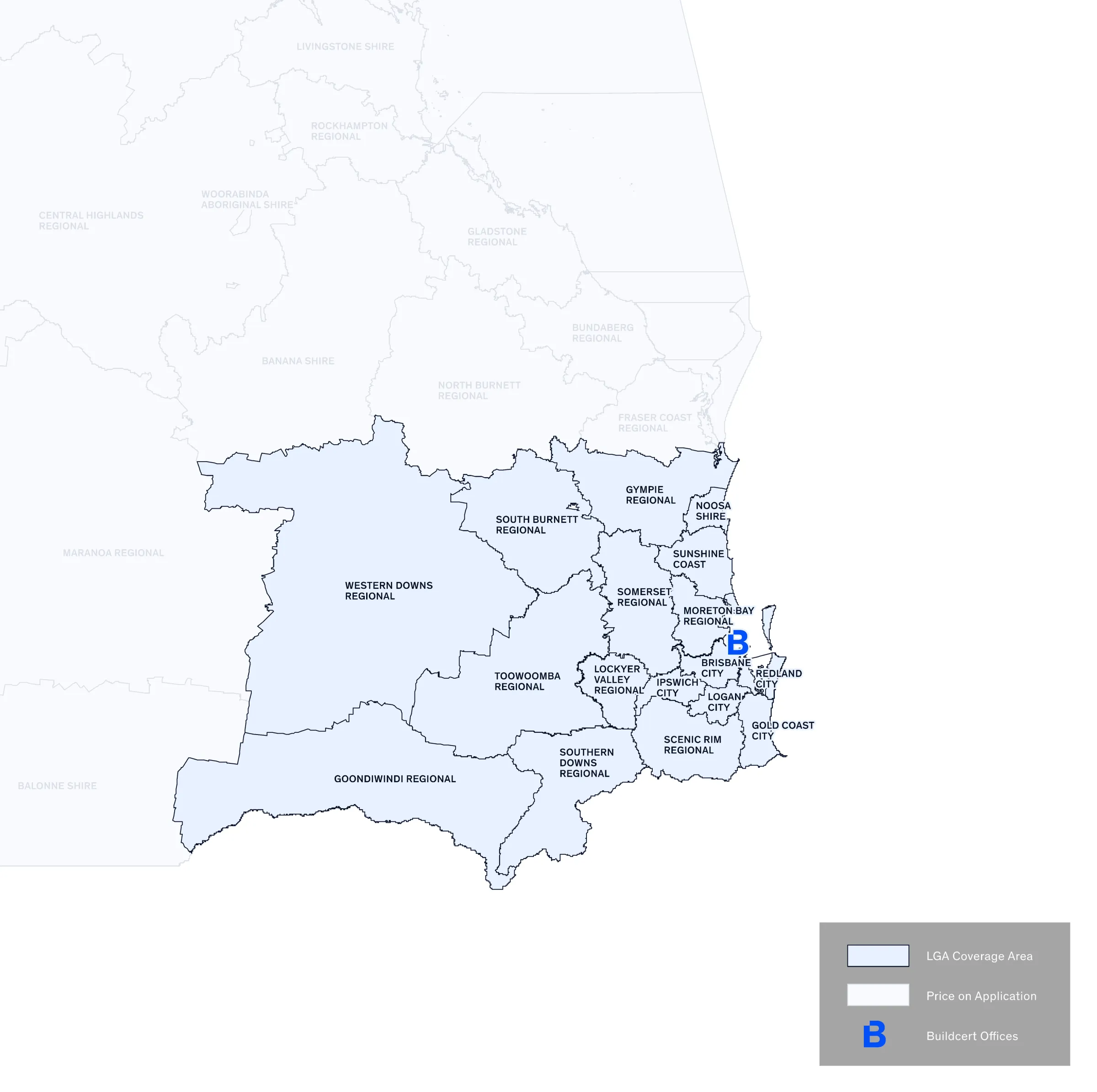 Buildcert QLD Service Areas by LGA - QLD building approvals