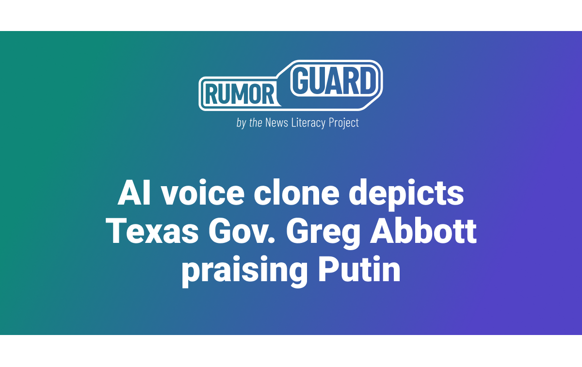 AI voice clone depicts Texas Gov. Greg Abbott praising Putin