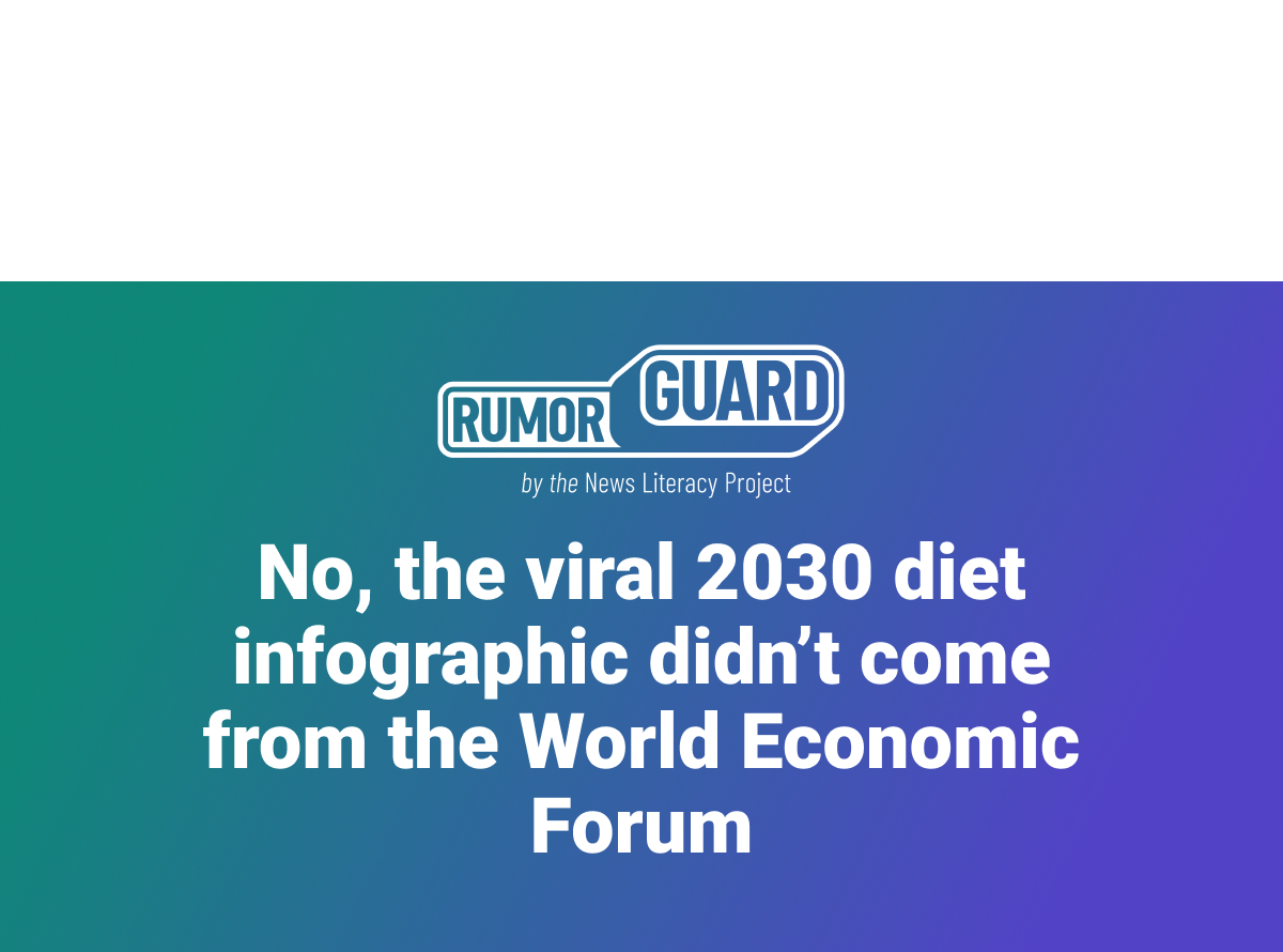 No, the viral 2030 diet infographic didn’t come from the World Economic Forum