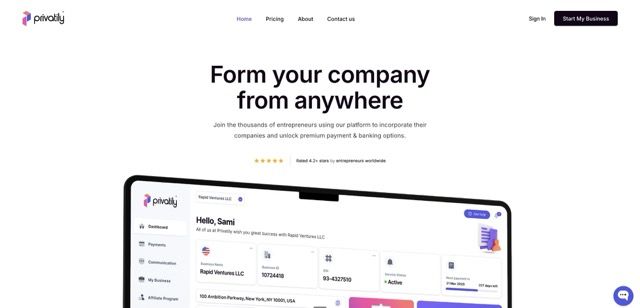 Privatily website screenshot