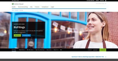 Wolters Kluwer website screenshot