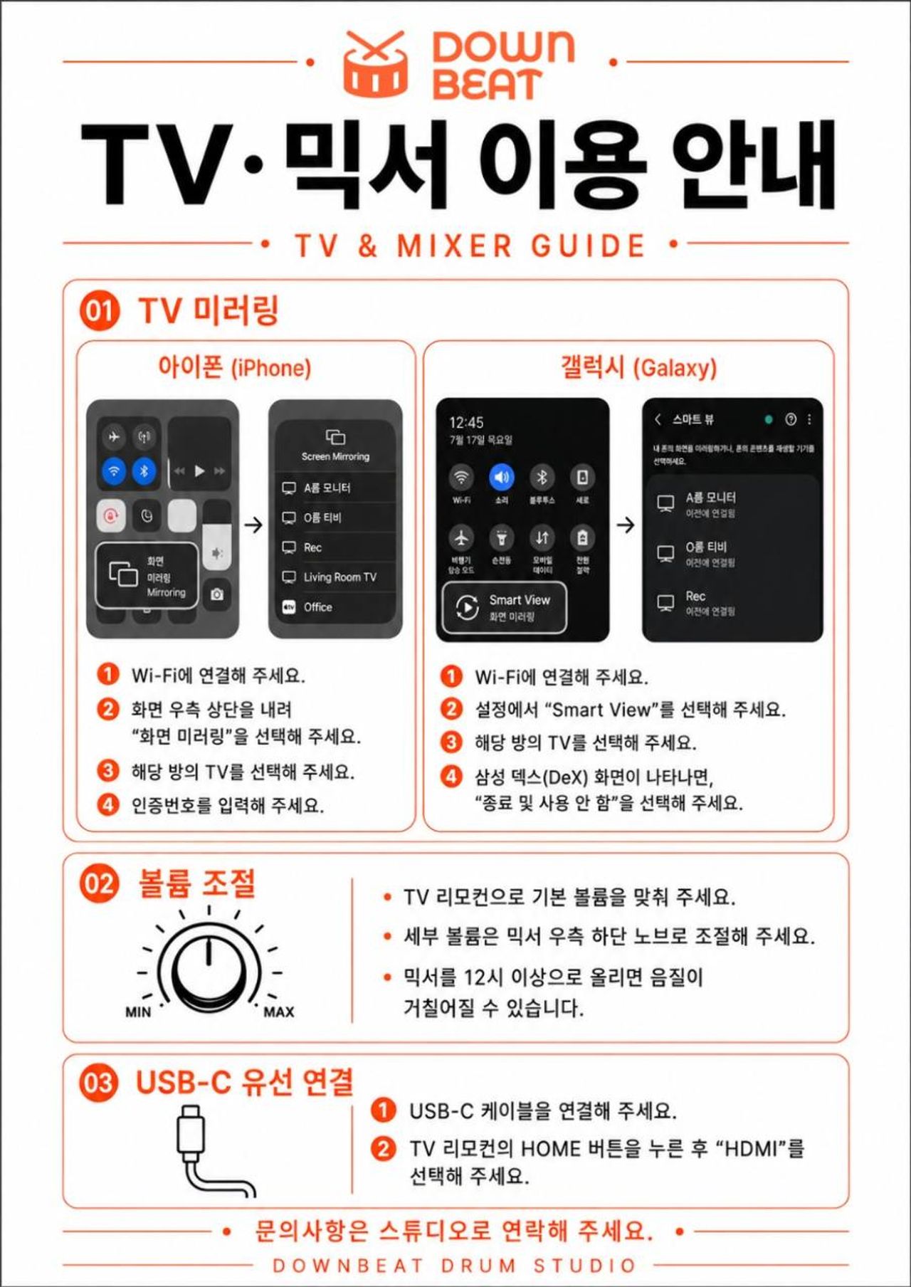 아이폰과 갤럭시 TV 미러링, 볼륨과 유선 연결을 정리한 세로형 안내서