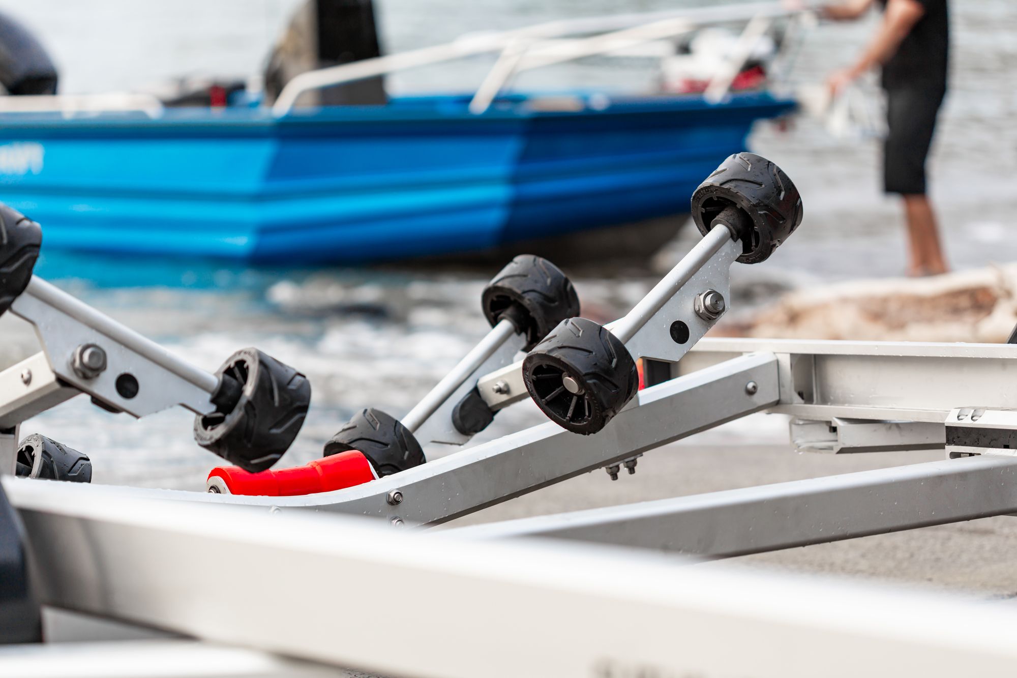 Close up photo of Futura S475-TRD Boat Trailer roller setup