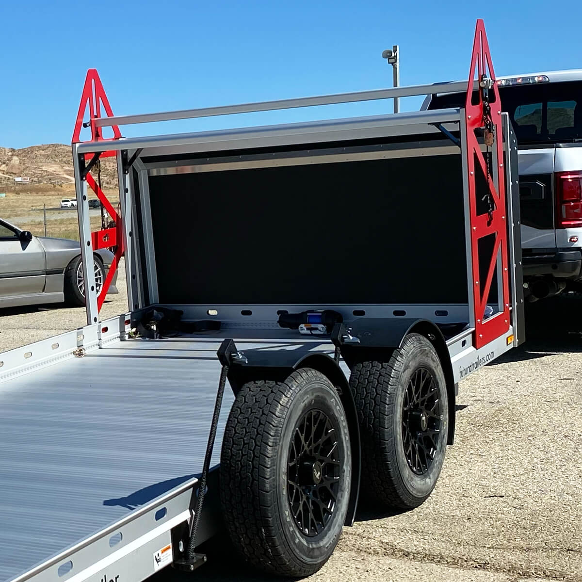 Car trailer on sale tire rack