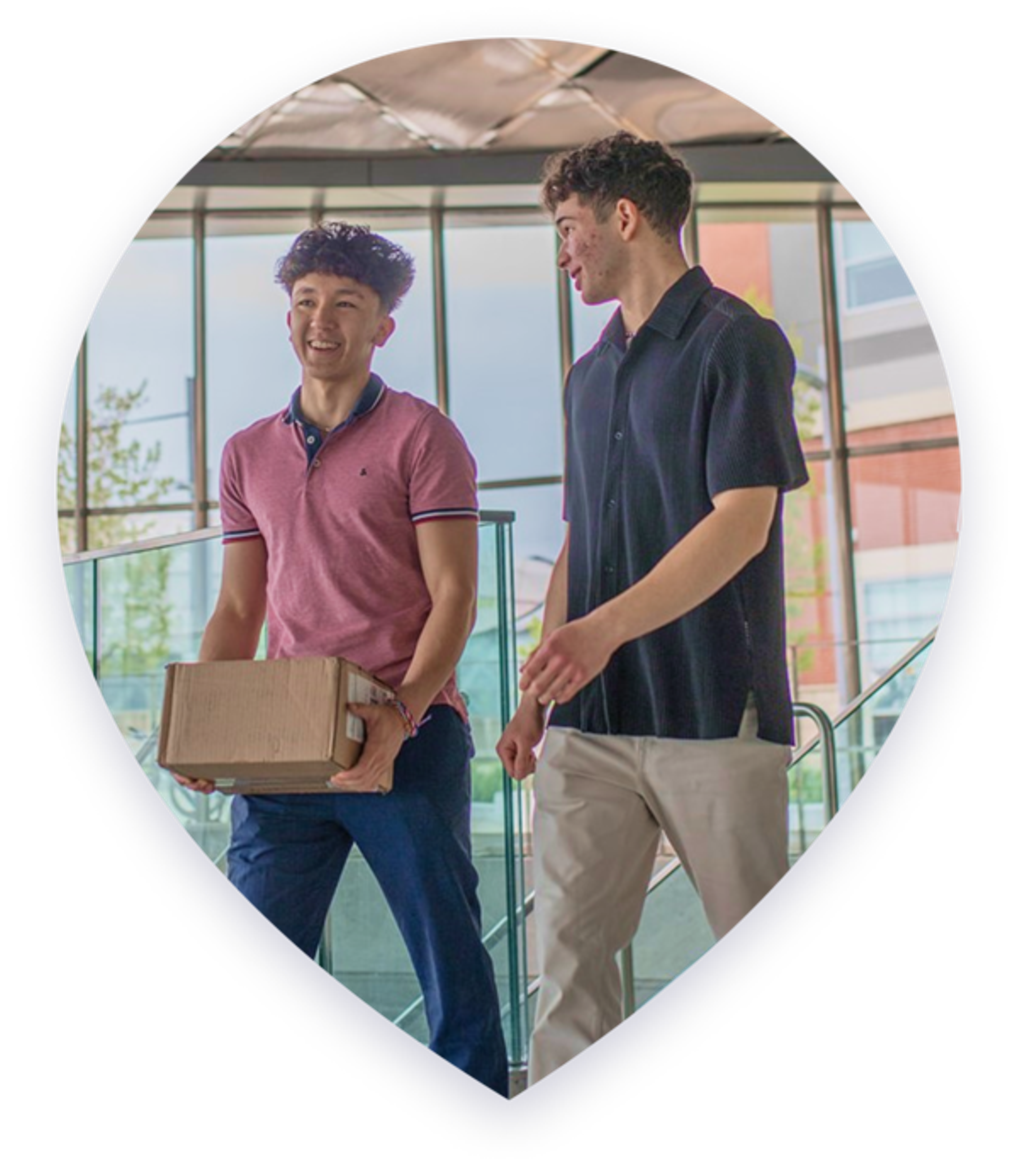 People carrying a package