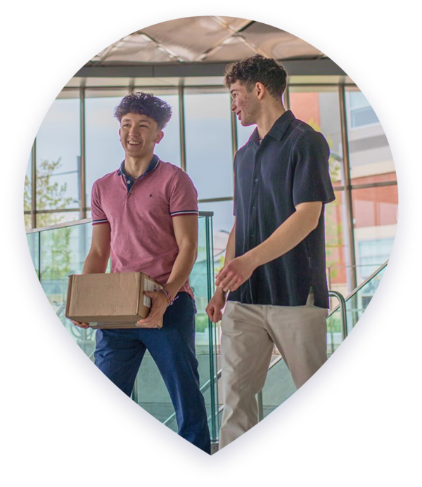 People carrying a package