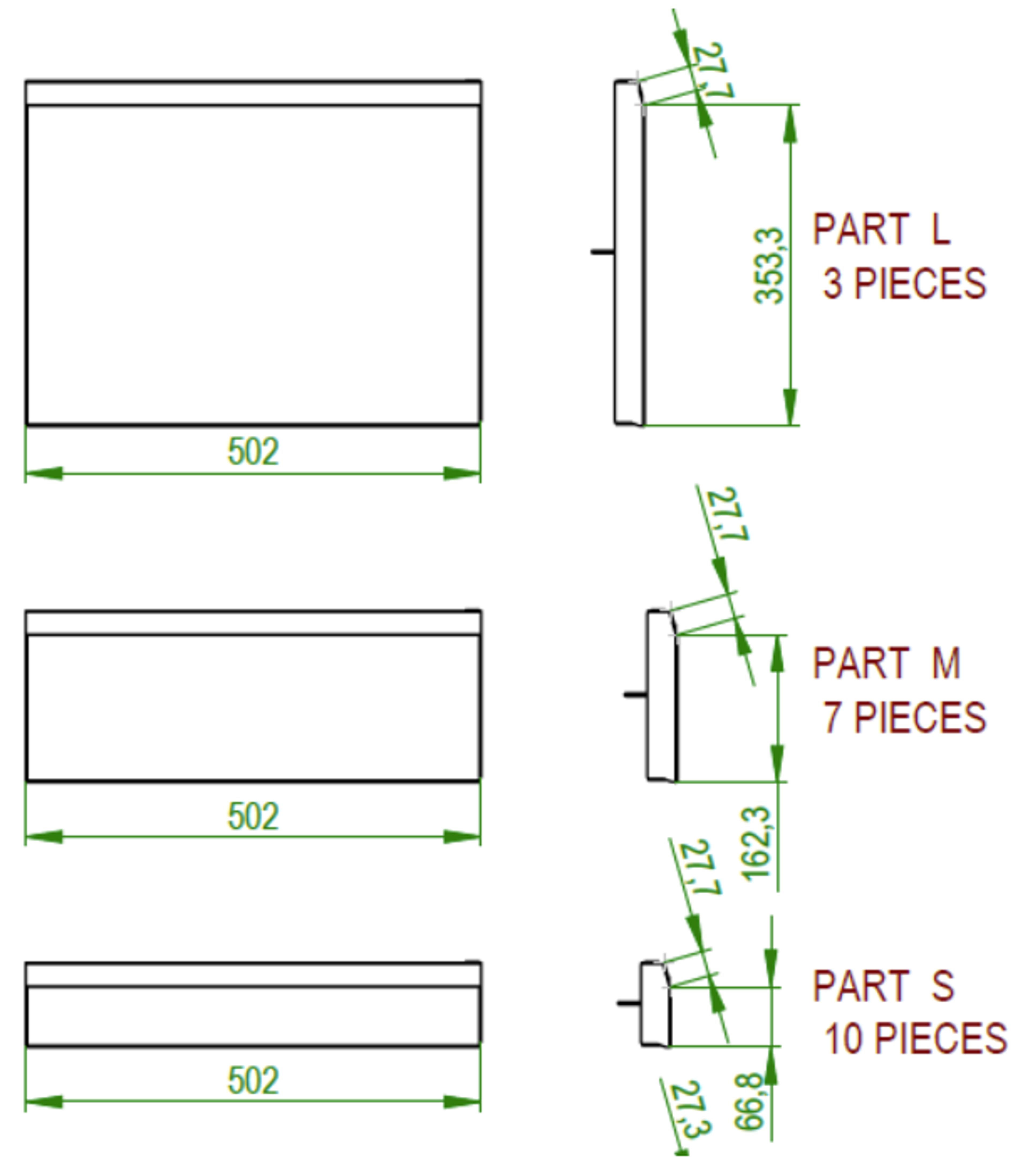 Locker dimensions