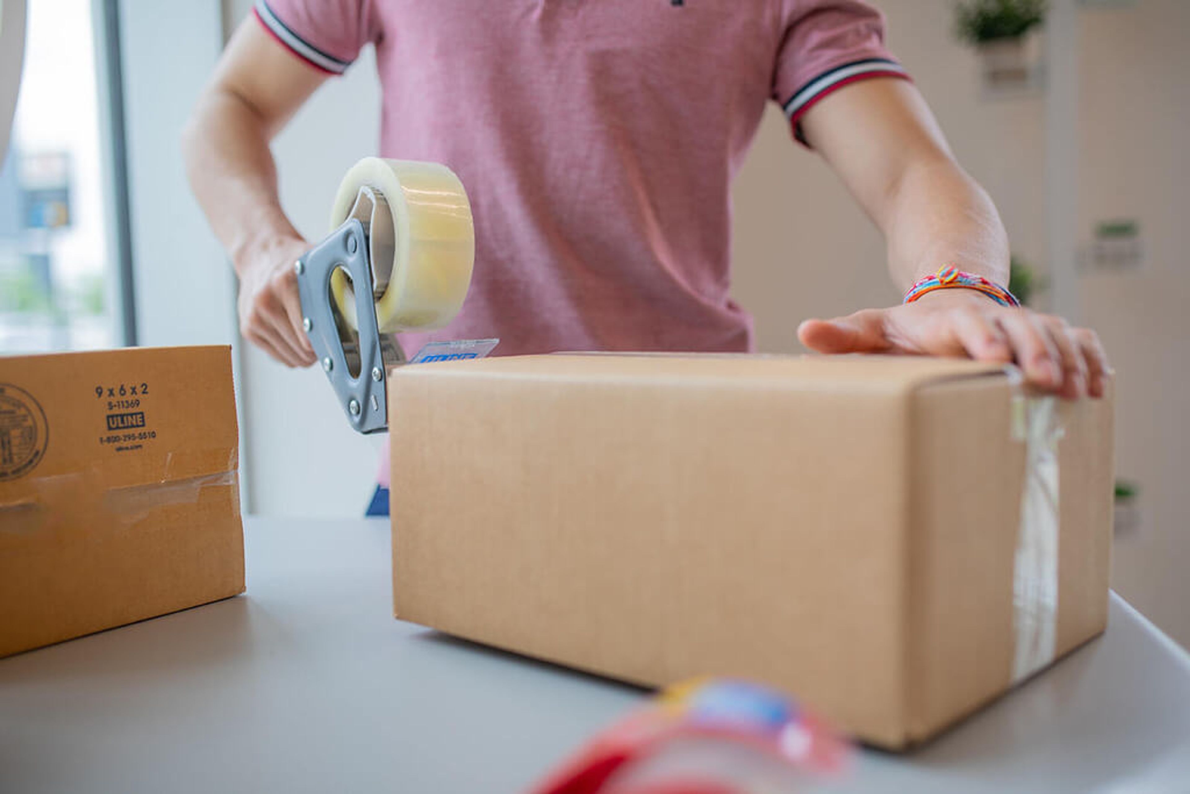 Boxes with tape