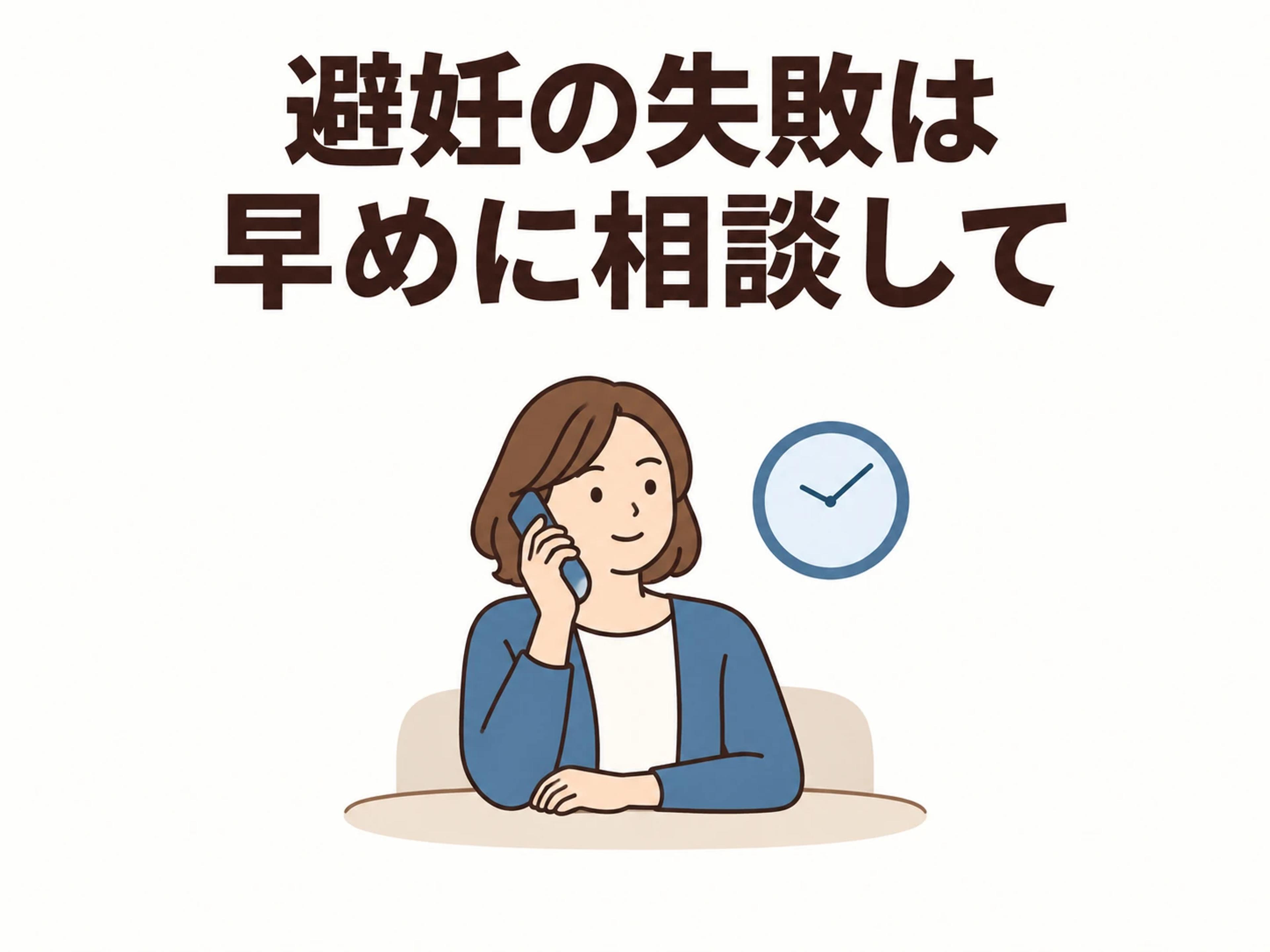 避妊の失敗が心配なときは、早めに相談してください。