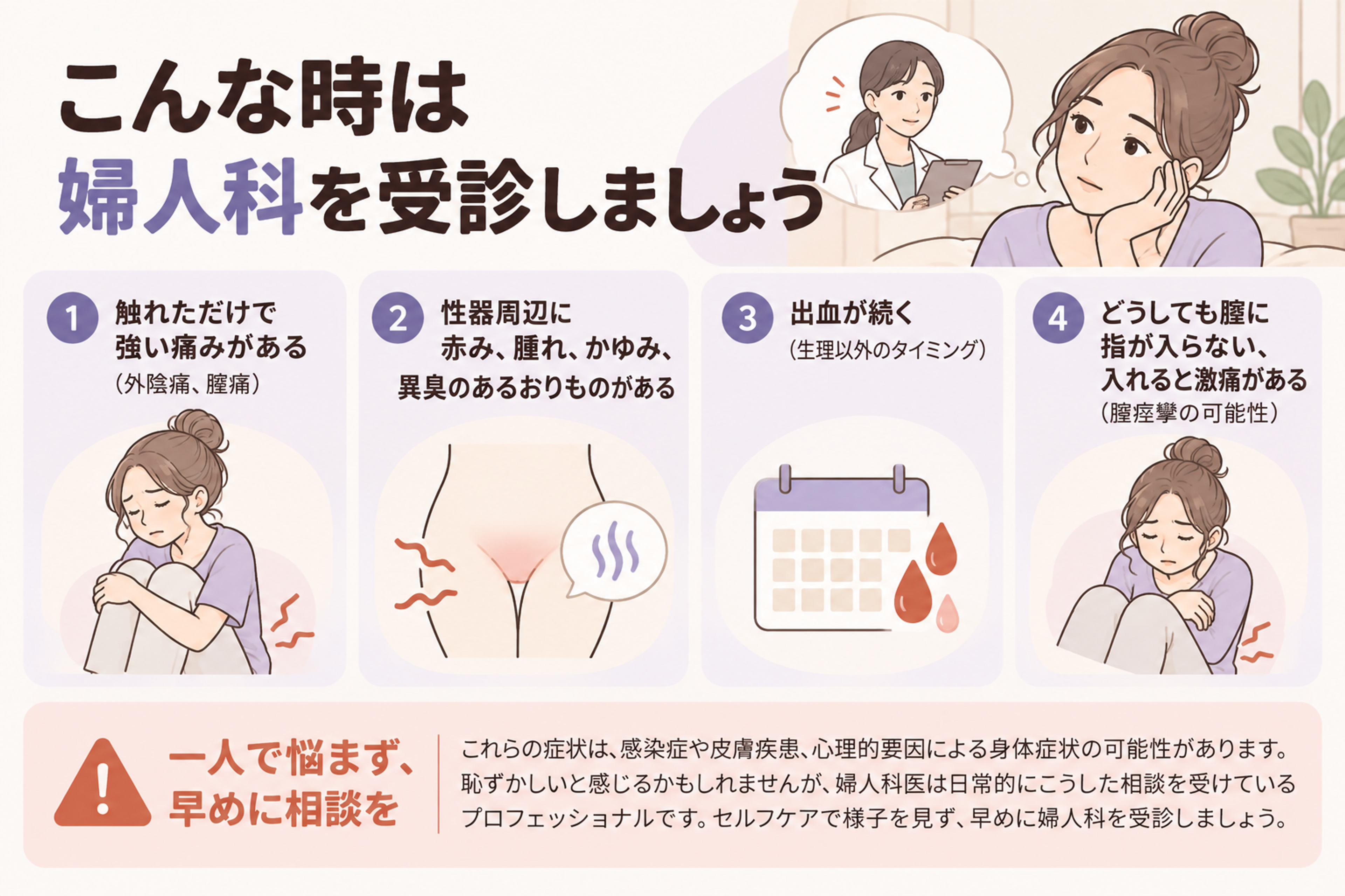 婦人科への相談を考えたい症状
