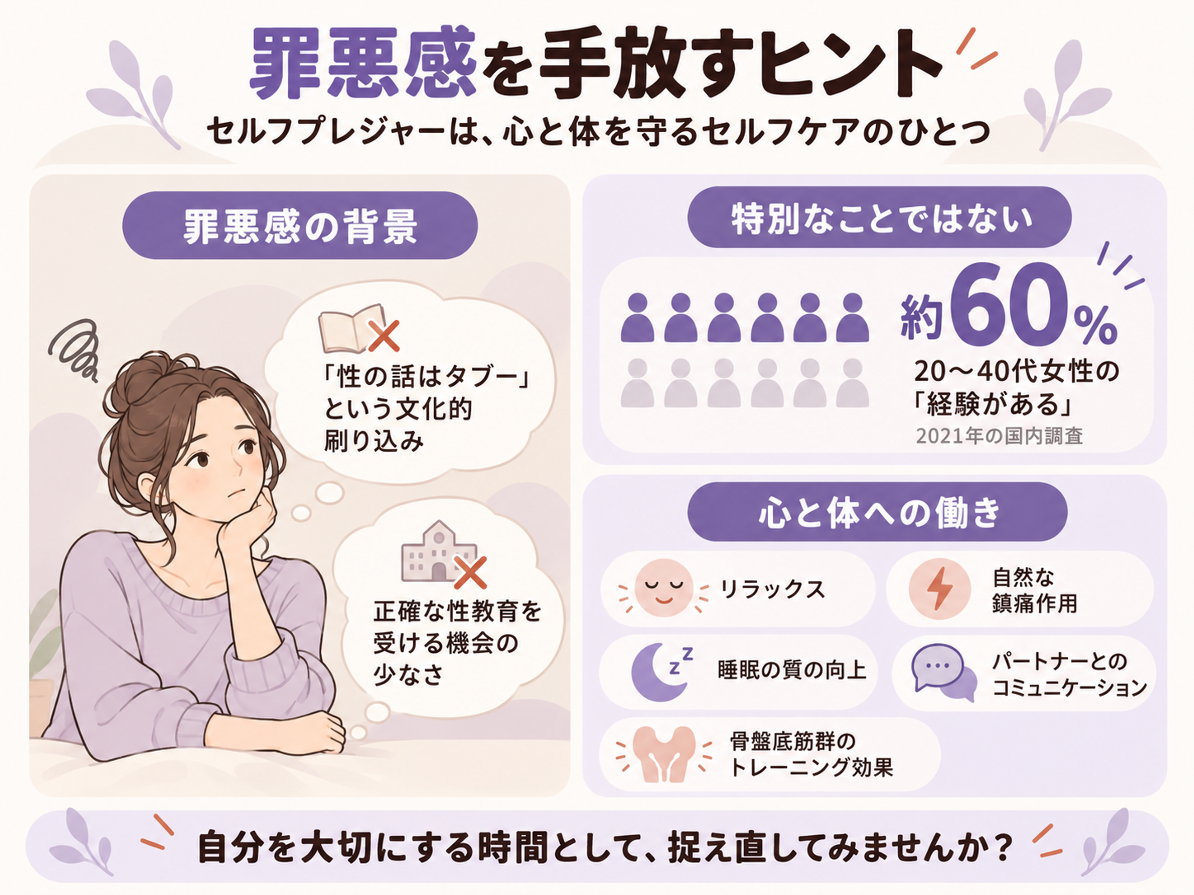 セルフプレジャーへの罪悪感を手放すヒント