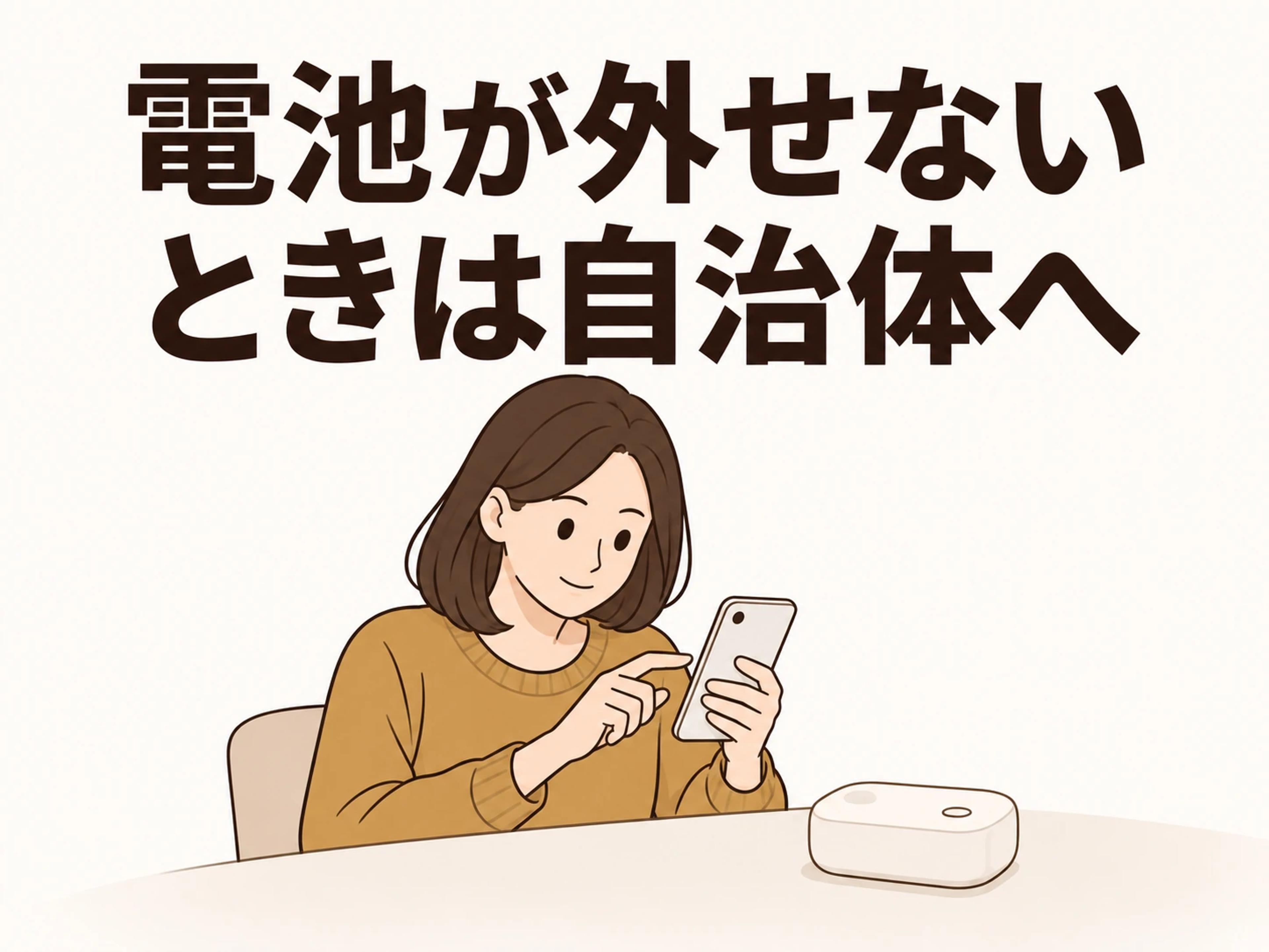 電池を取り出せない充電式は、住んでいる自治体の出し方を確認します。