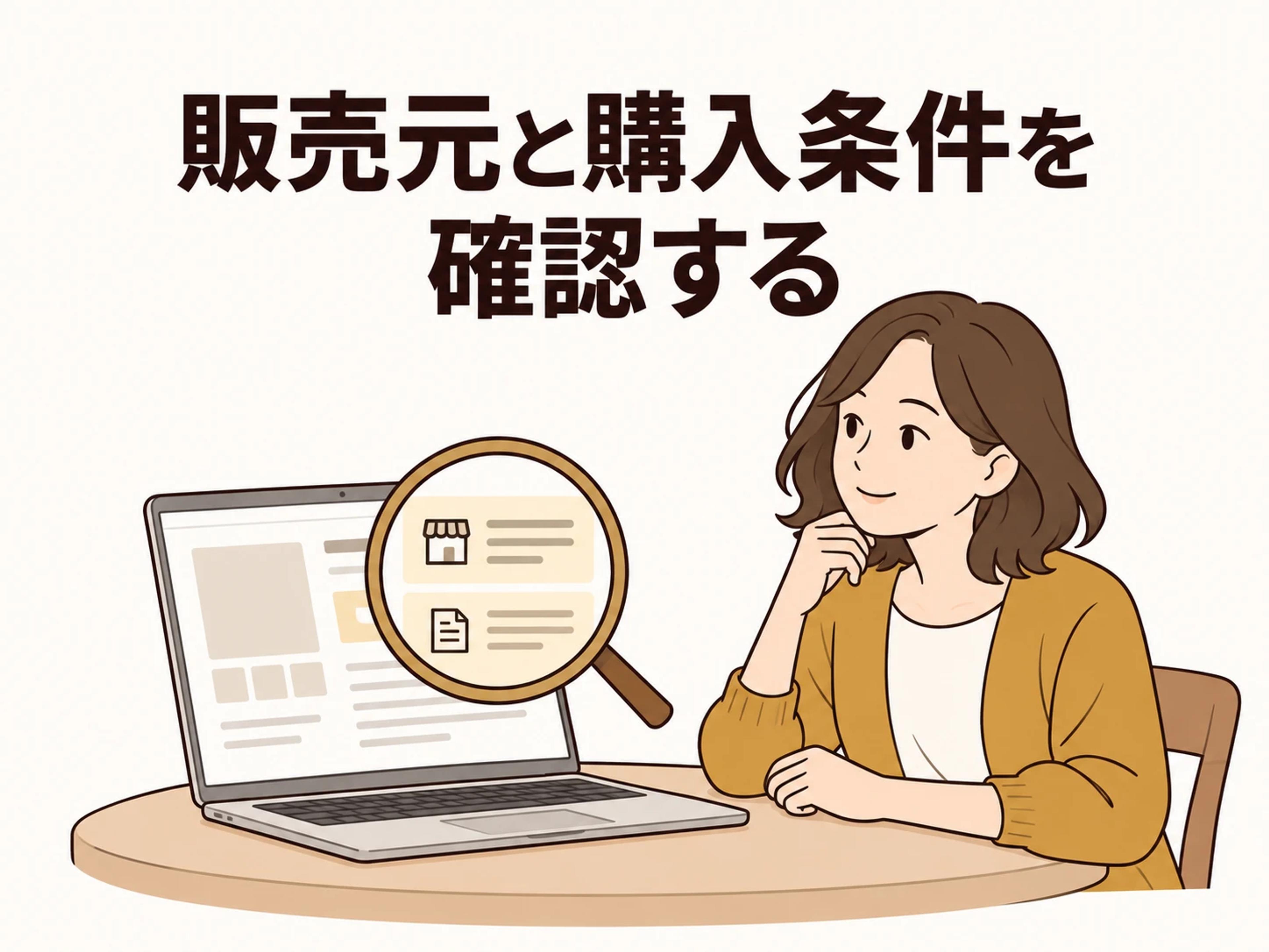 通販では、注文を確定する前に販売元と購入条件を確かめます。