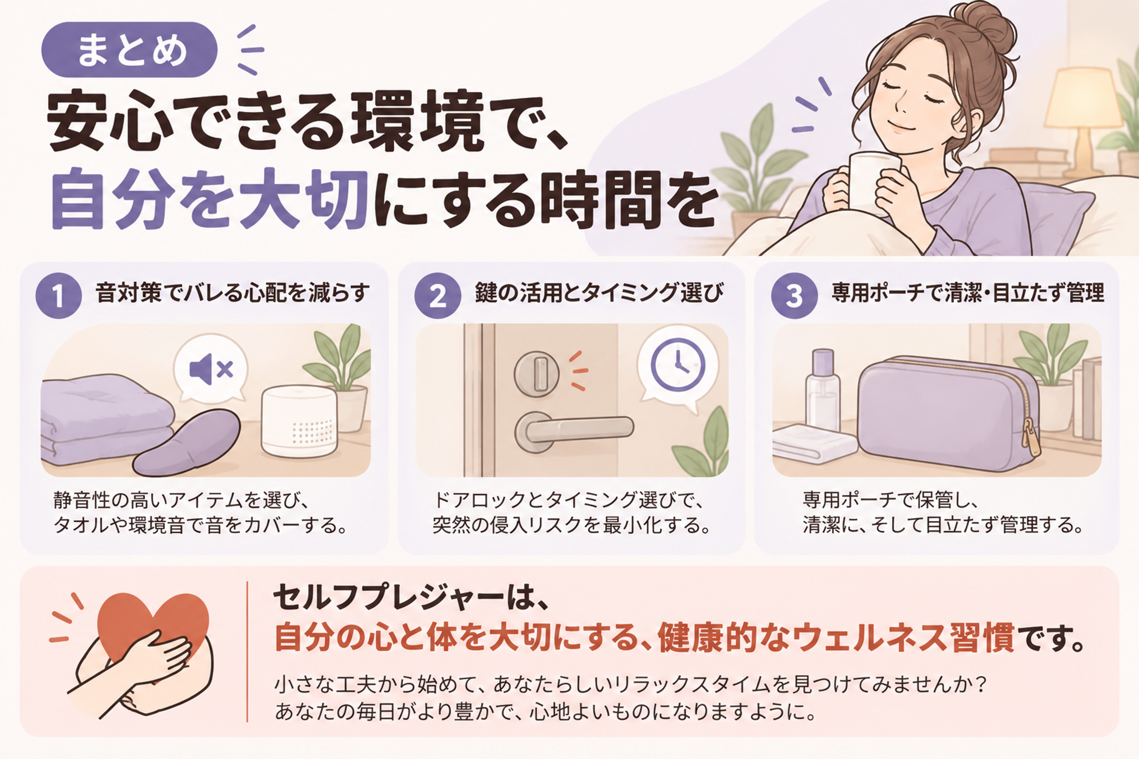 安心できる環境で自分を大切にする時間を