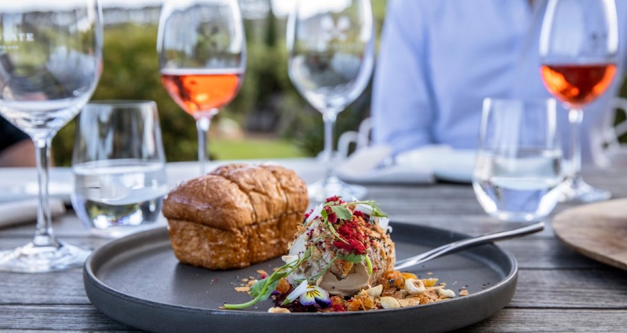 Gourmet Meal with Wine