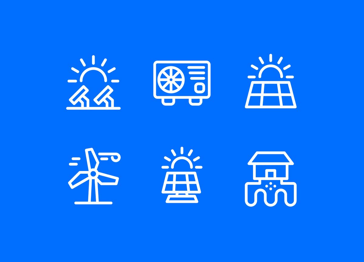 A sheet of icons