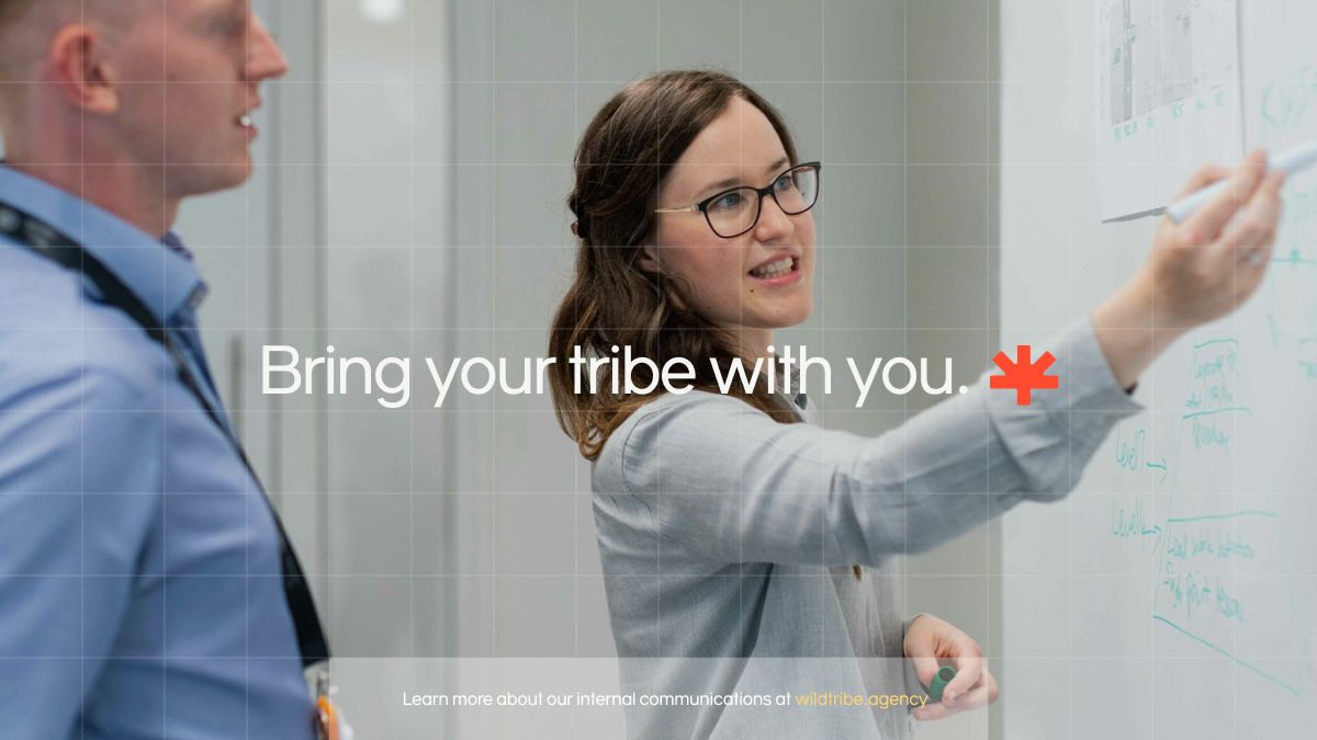 Twitter posts for Wildtribe with a women and whiteboard