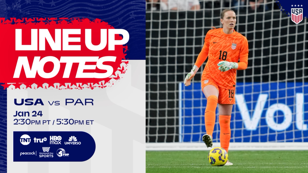 USWNT vs. Paraguay: Starting XI & Lineup Notes on Saturday, Jan. 24 in Carson, California