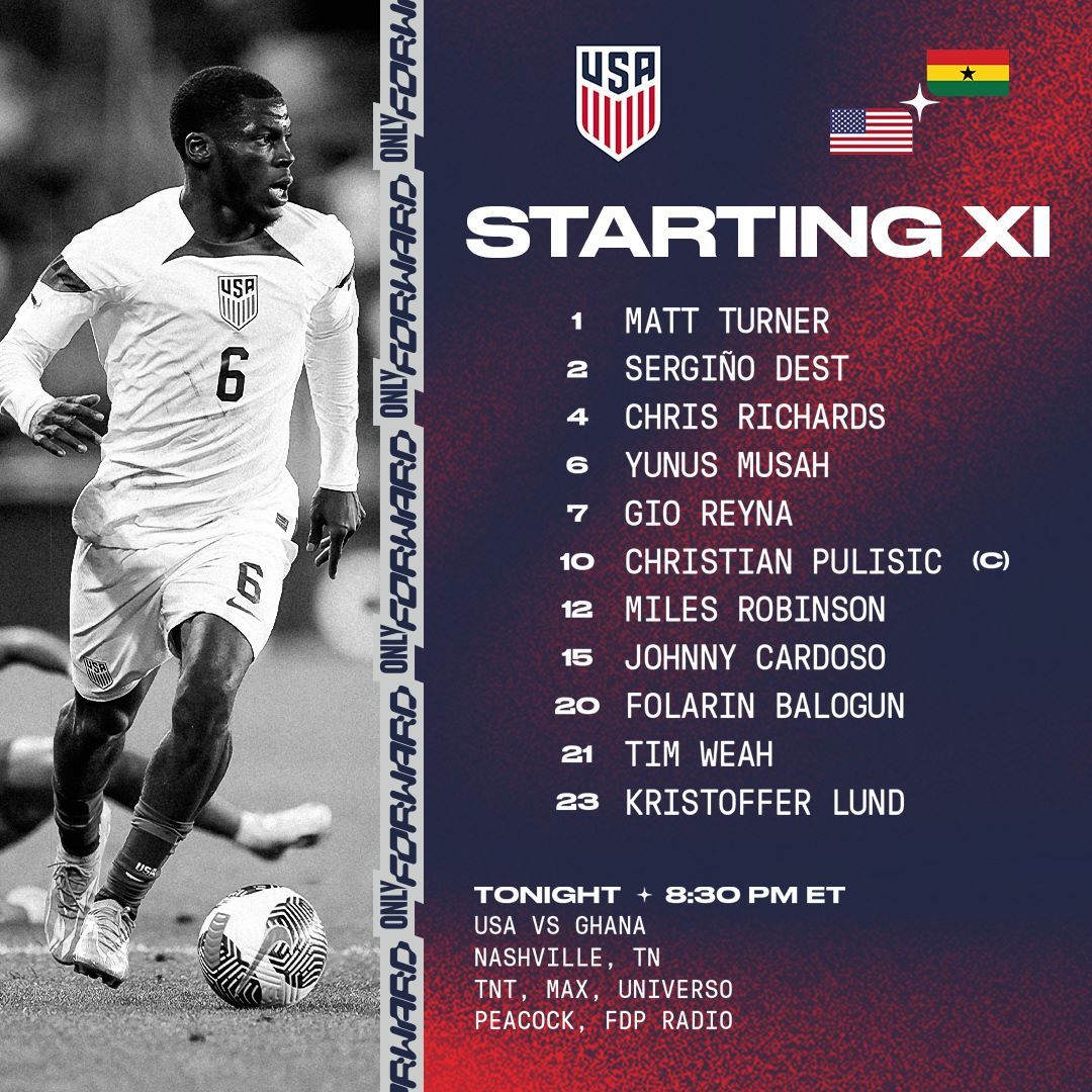 USMNT vs. Ghana - Starting XI & Lineup Notes