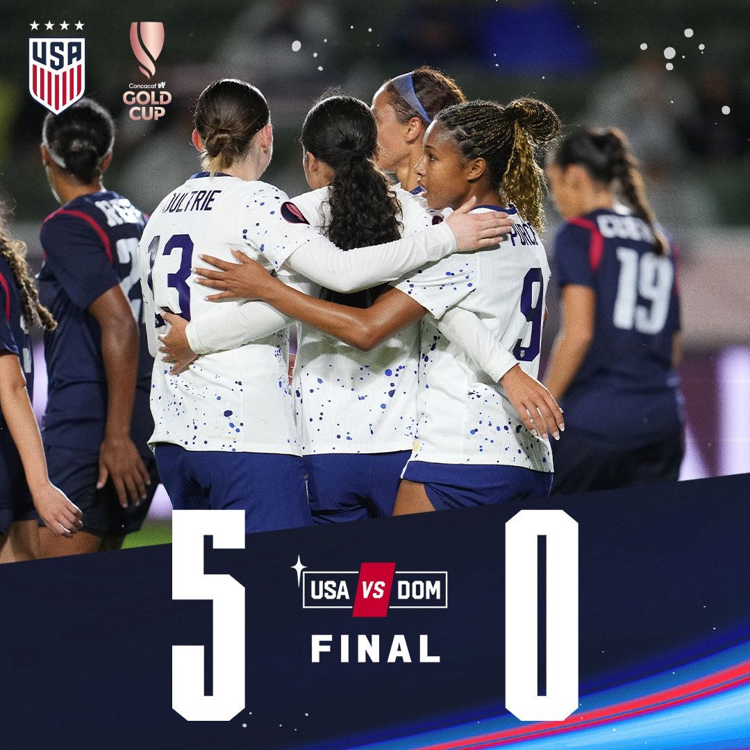 concacaf w gold cup uswnt 5 dominican republic 0 score stats standings goals highlights recap