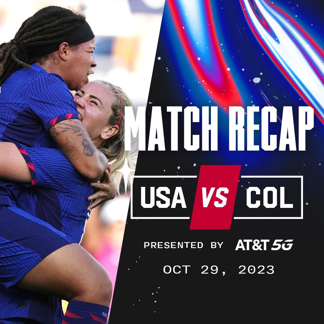 uswnt vs colombia 10 29 23 score highlights match recap goals stats