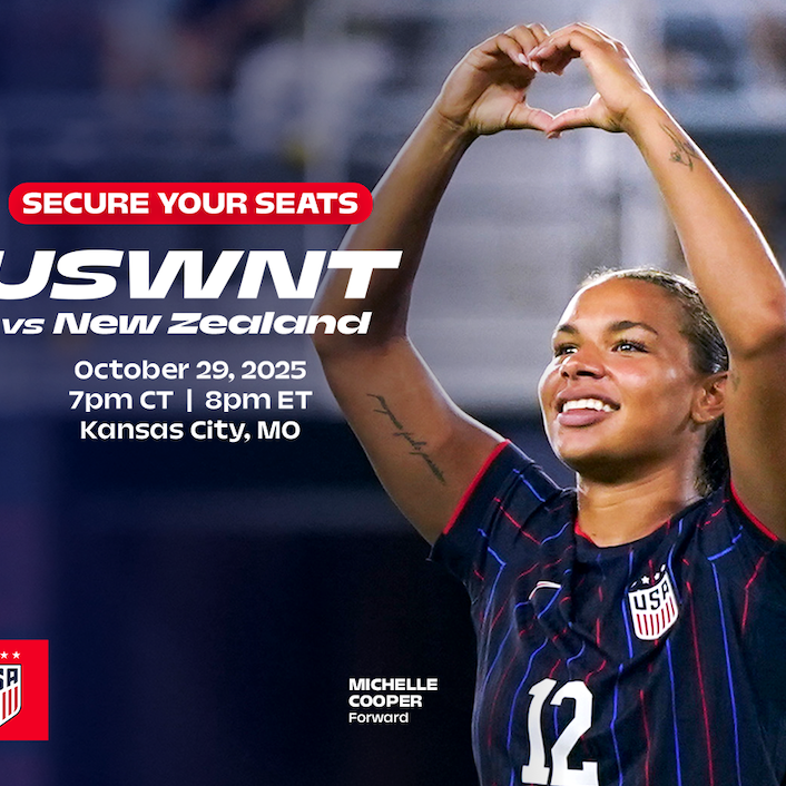U.S. Women’s National Team to Face New Zealand on Oct. 29 in Kansas City, Mo.