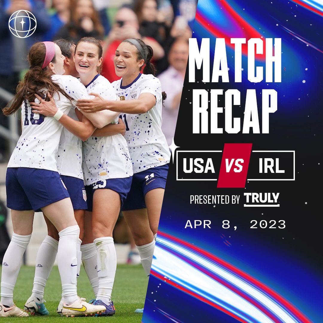 International Friendly presented by Truly USWNT 2 Republic of Ireland 0 Match Report Stats