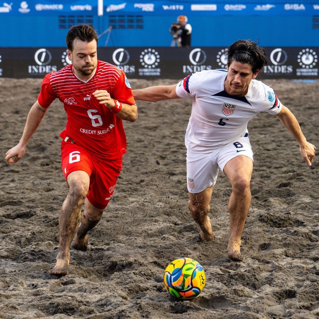 Beach MNT Falls to Switzerland in Opening Match of 2024 El Salvador Beach Soccer Cup