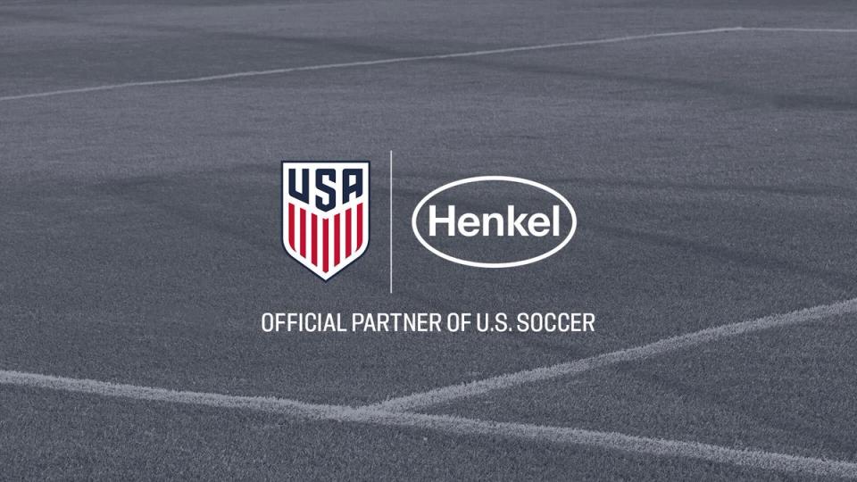 Graphic of US Soccer and Henkel logos saying Official Partner of U.S. Soccer