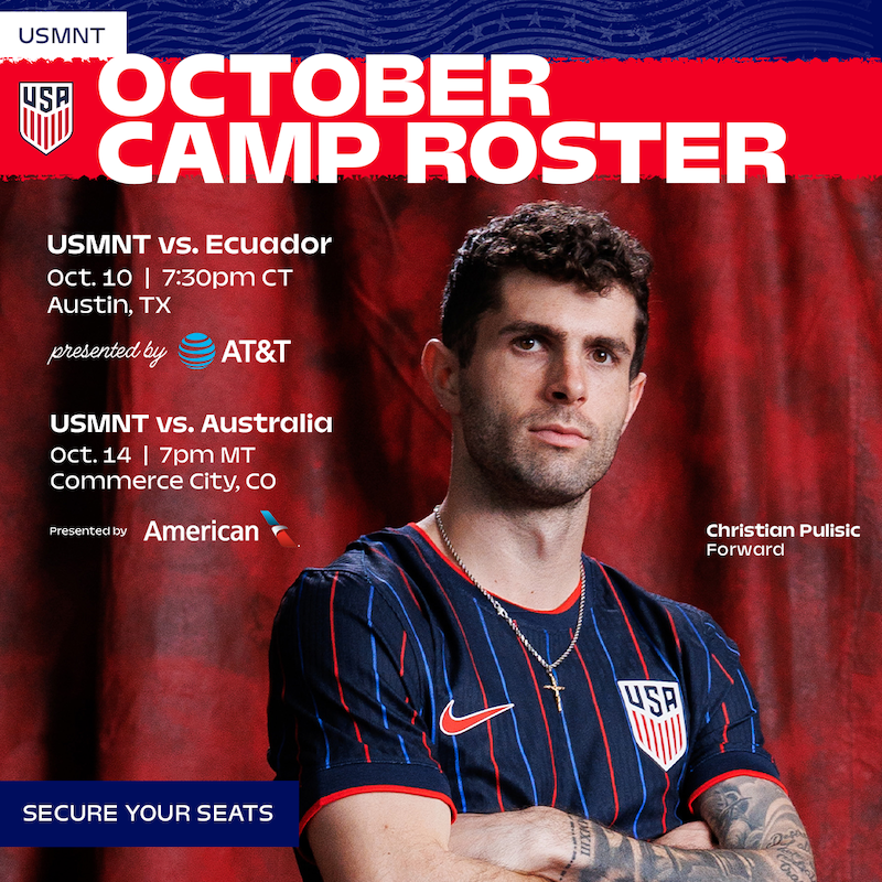 Mauricio Pochettino Selects 26 Players for USMNT October Training Camp 