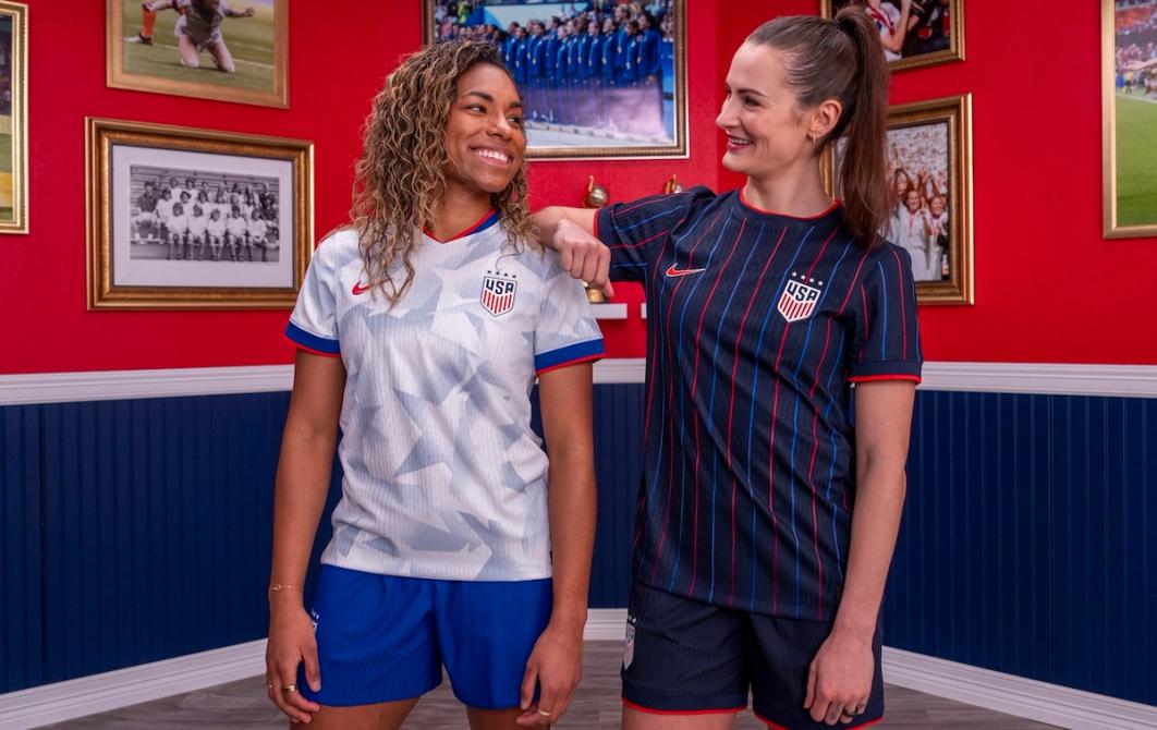 Catarina Macario (light brilliant) and Emily Fox (dark heartbeat) pose in kits