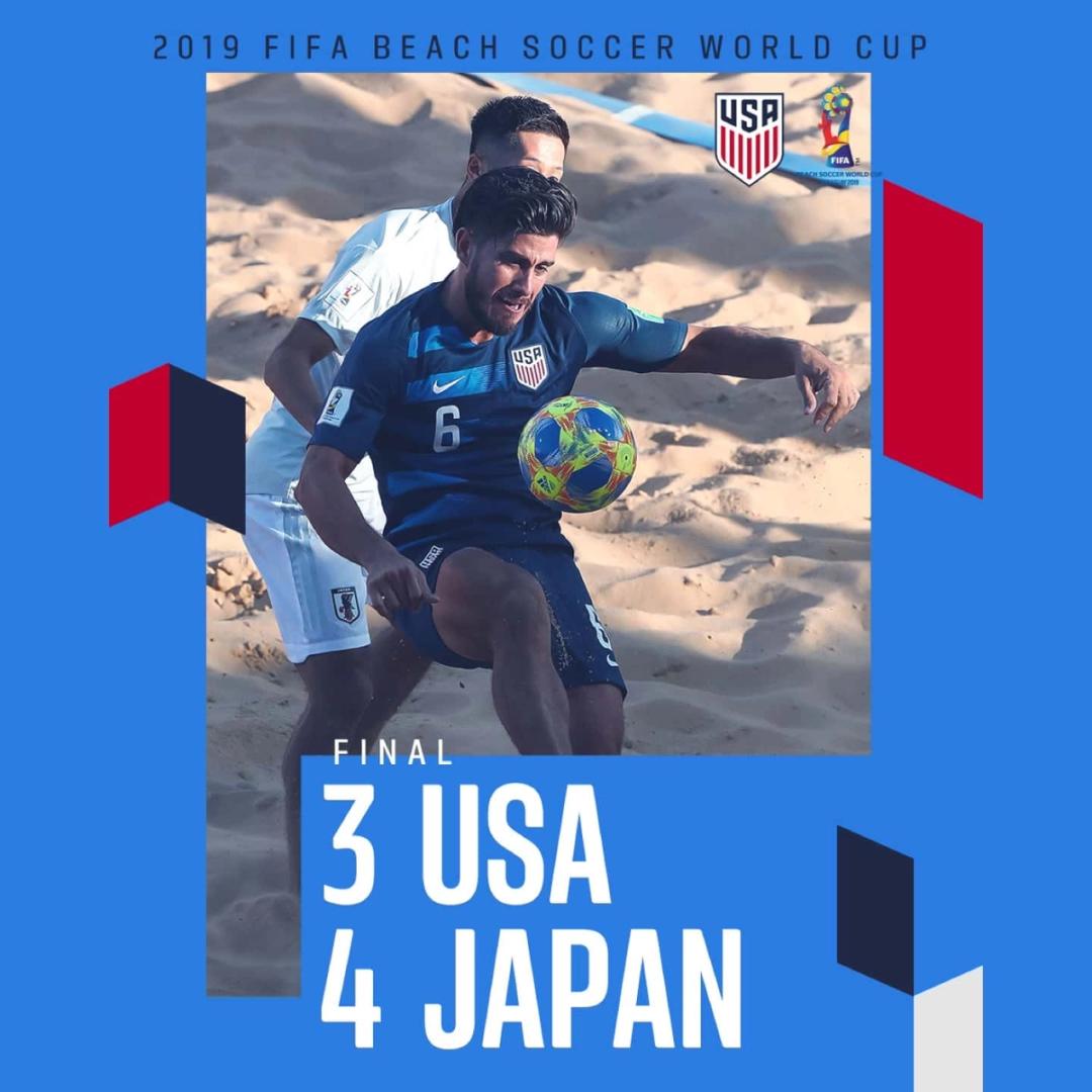 2019 Fifa beach soccer world cup usa vs japan match report stats standings