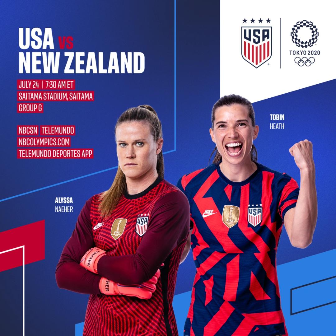 2020 Tokyo Olympics uswnt vs New Zealand Preview Schedule TV Channels Start Time