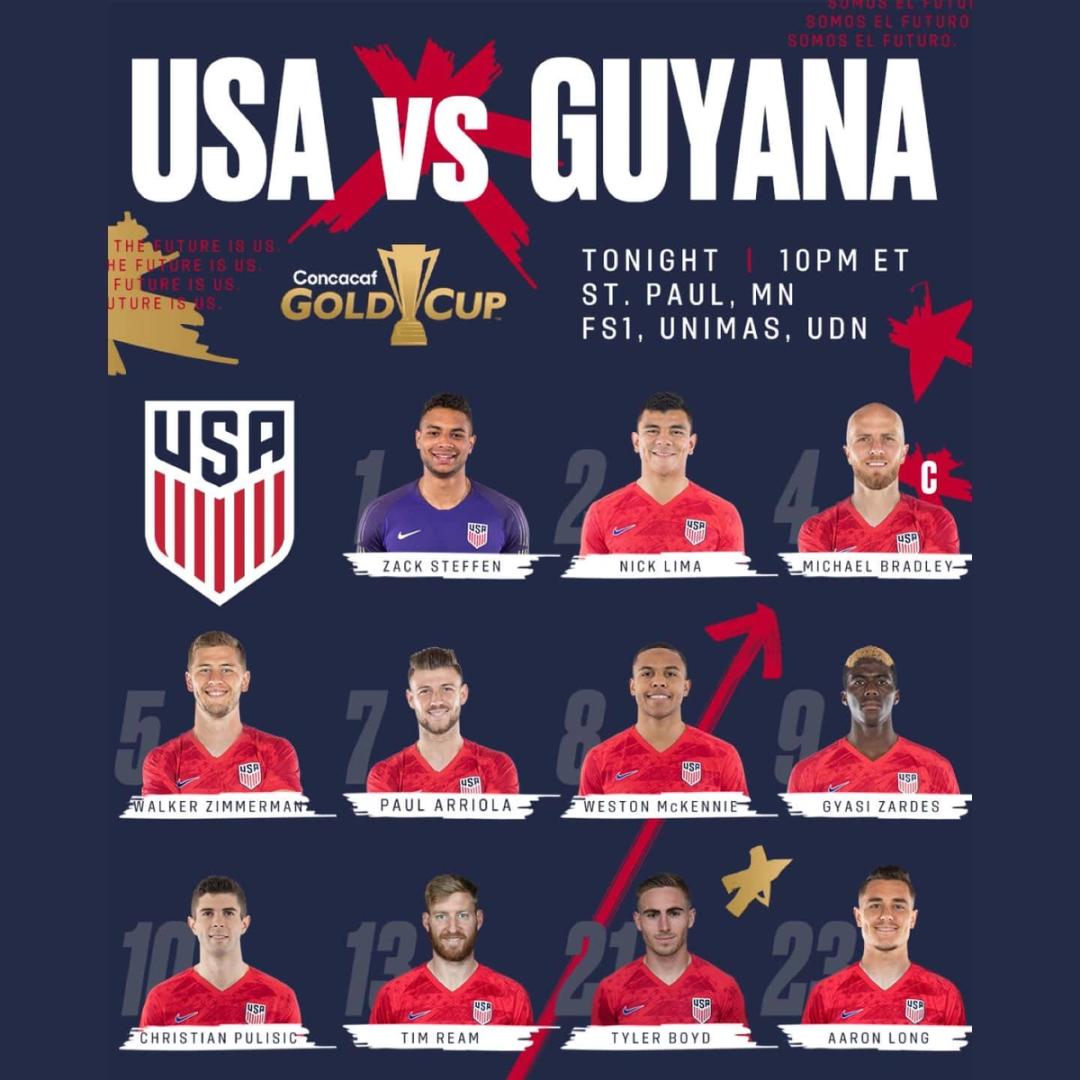 gold cup 2019 usa vs guyana preview lineup