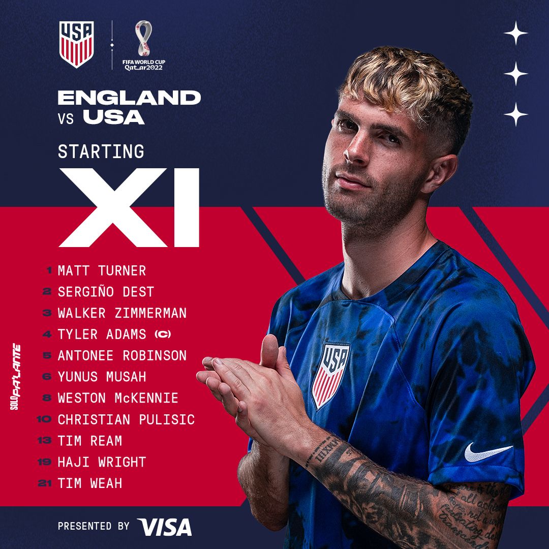 FIFA World Cup 2022 USMNT vs England Starting XI Lineup Notes TV Channels Start Time