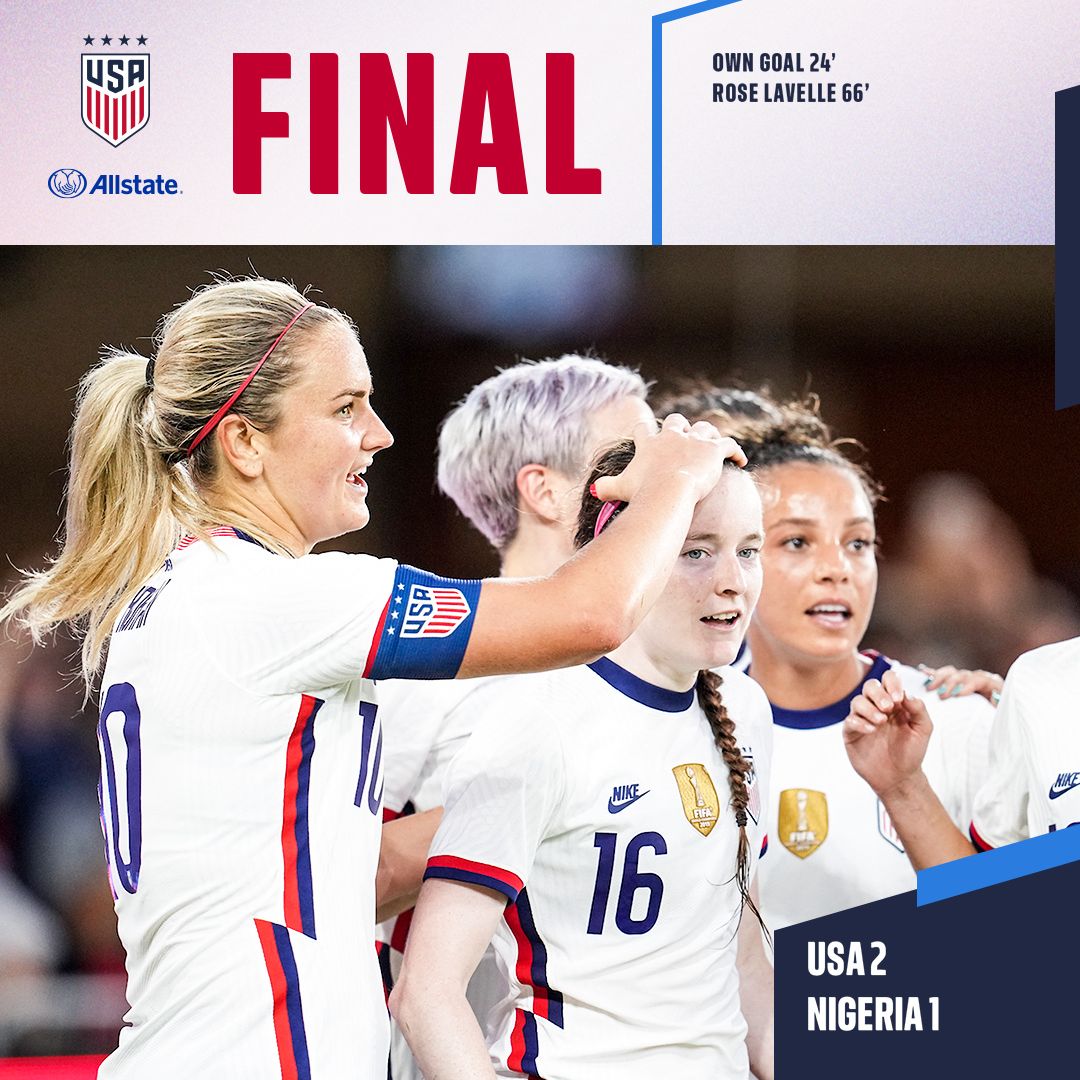 U.S. Women’s National Team Defeats Nigeria 2-1 In Front Of Packed Stadium In Washington, D.C.