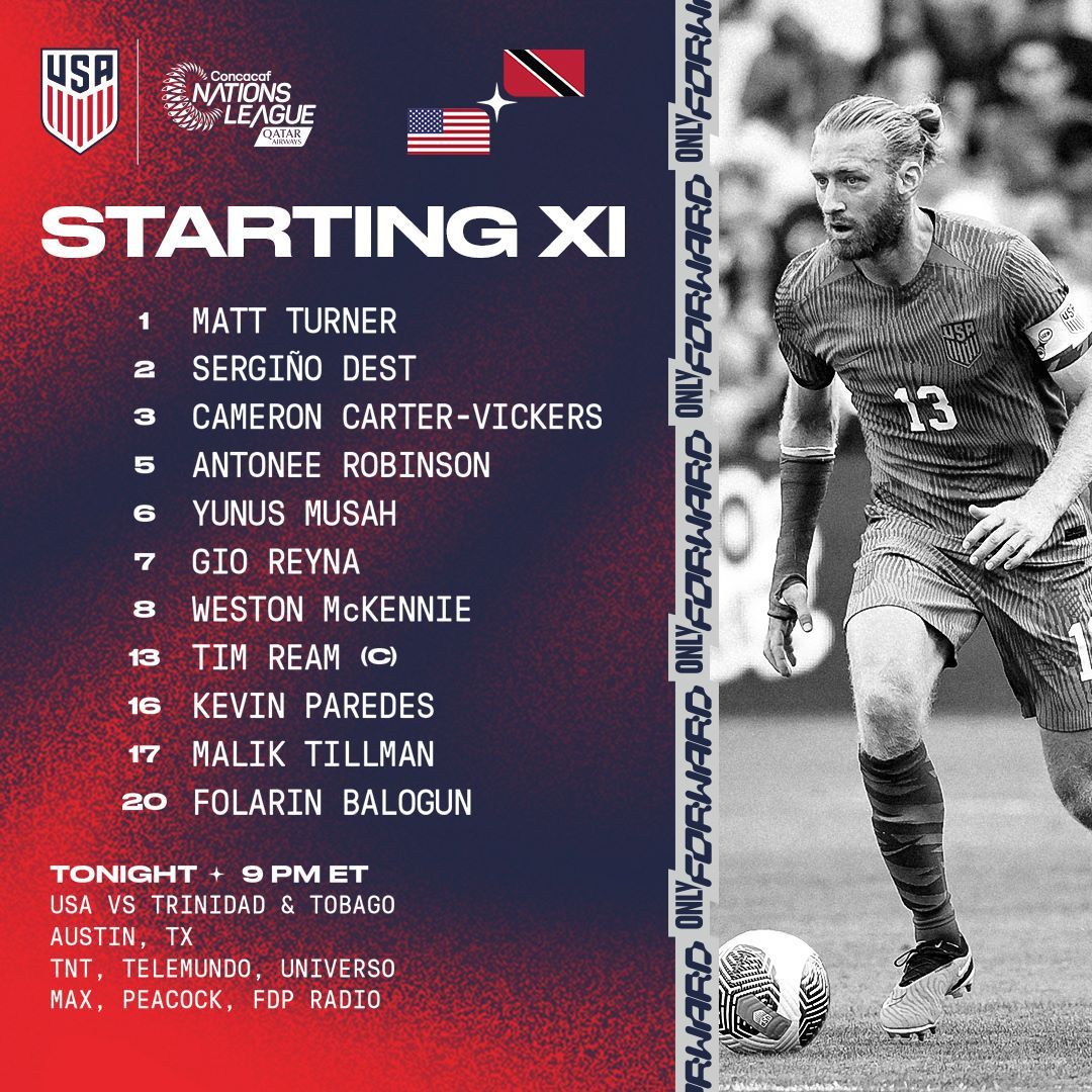 USMNT vs. Trinidad & Tobago: Lineup Notes & Starting XI | Concacaf Nations League Quarterfinal Leg 1