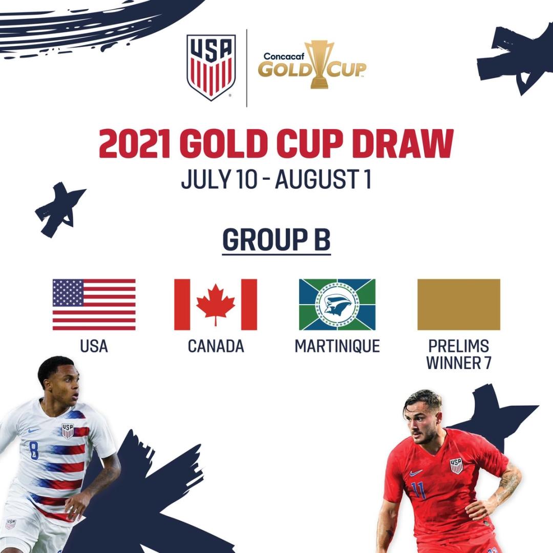 USMNT Will be Joined by Canada, Martinique and One Remaining Qualifier in Group B of 2021 Concacaf Gold Cup