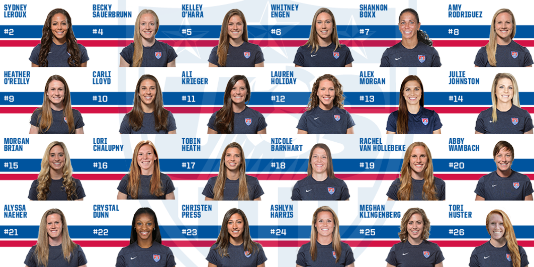 WNT Roster for 2/8 and 2/13 vs. FRA and ENG