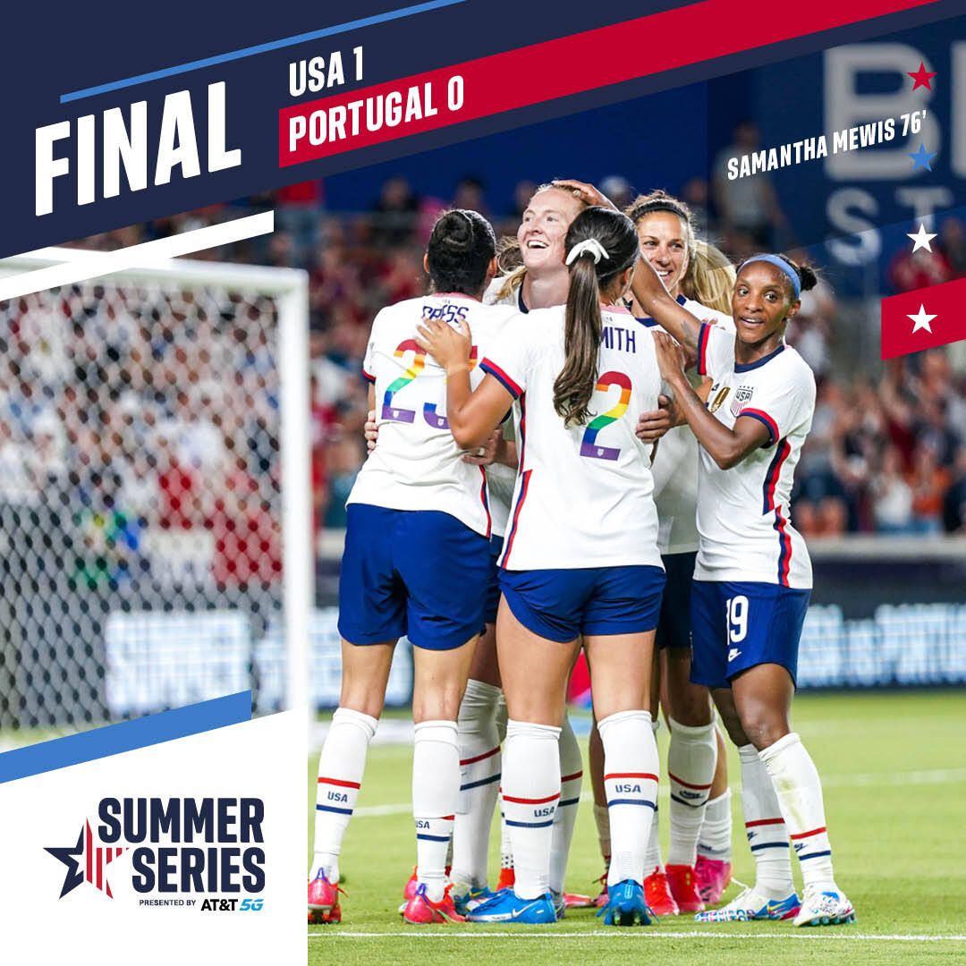 Summer Series uswnt 1 vs Portugal 0 Match Report Stats