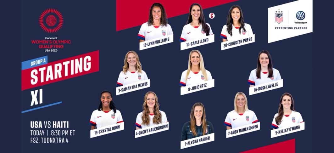 USWNT Starting IX vs Haiti