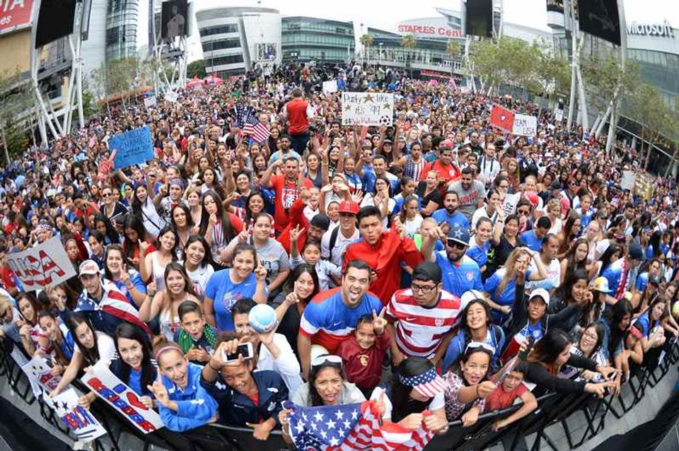 Fans at the L.A. Live Rally