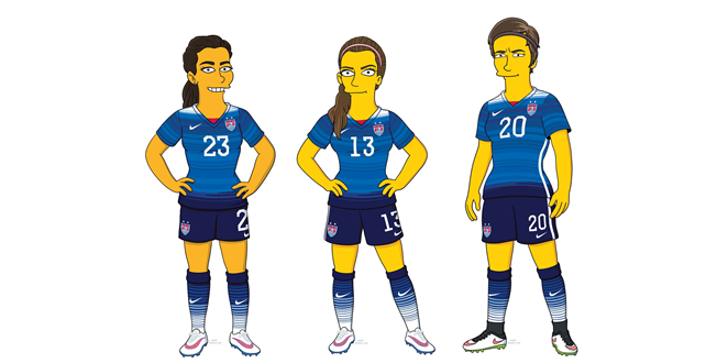 Christen Press, Alex Morgan, Abby Wambach Simpsonized