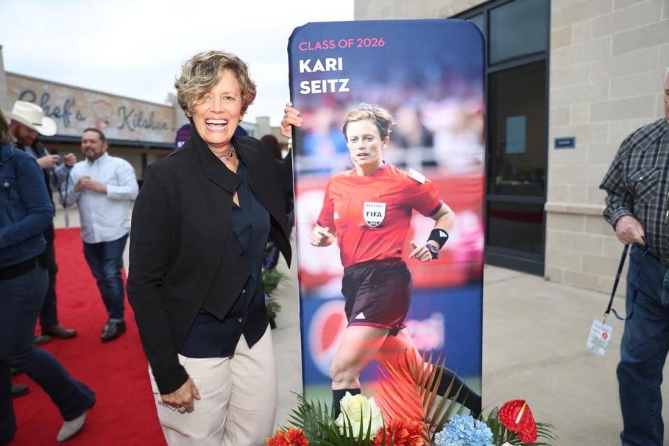 Seitz was inducted into the Hall of Fame on May 1; she remains the only referee to officiate in four World Cups and three Olympic Games