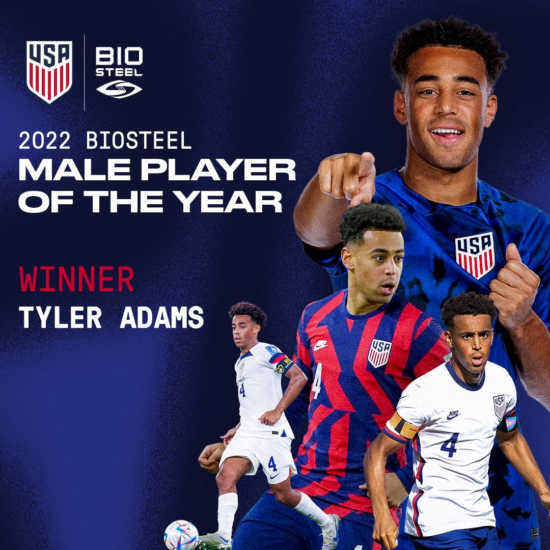Tyler Adams Voted 2022 Biosteel US Soccer Male Player Of The Year